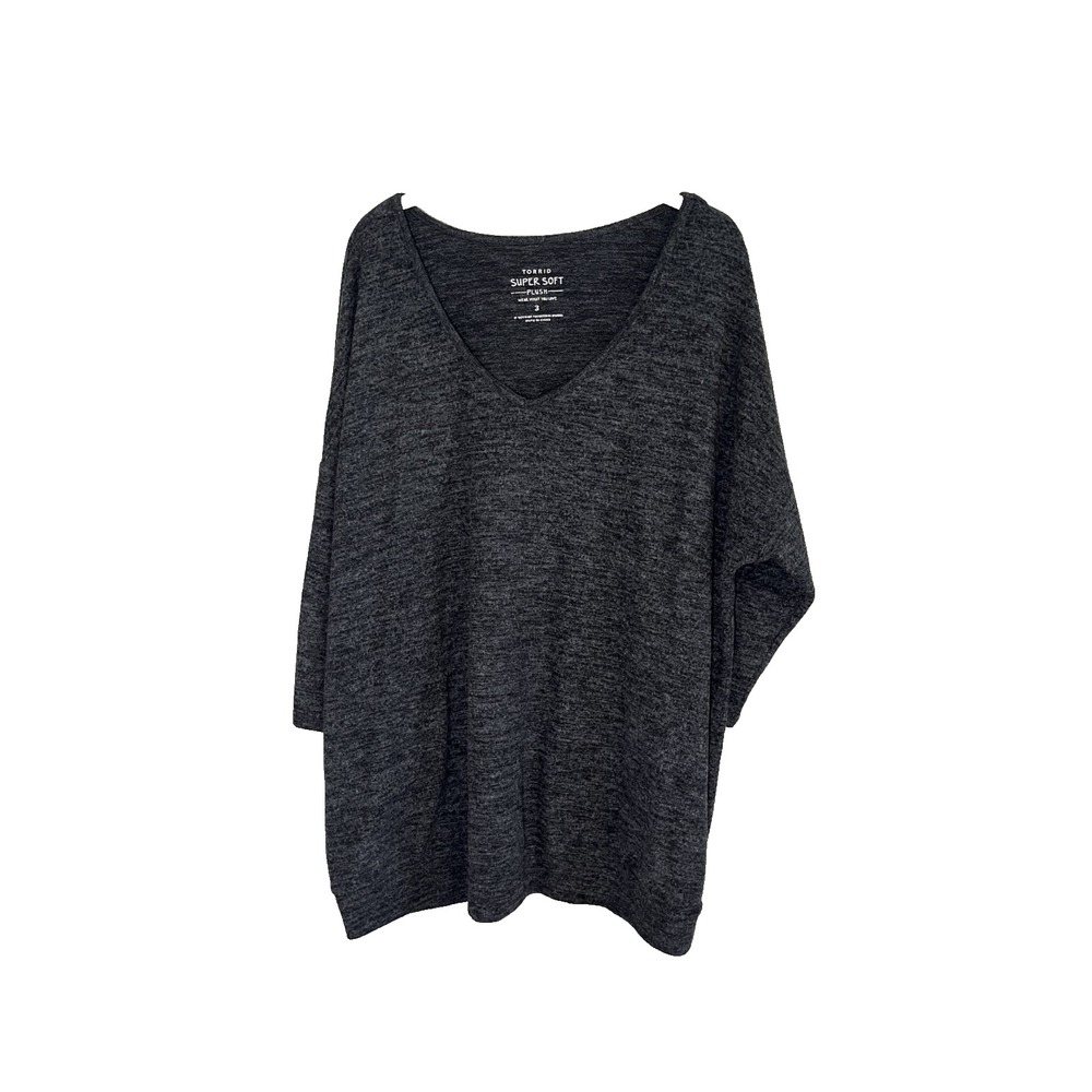 Torrid Sweater Tunic Top 3X Gray Neutral Minimalist Lagen Active Sporty Classic